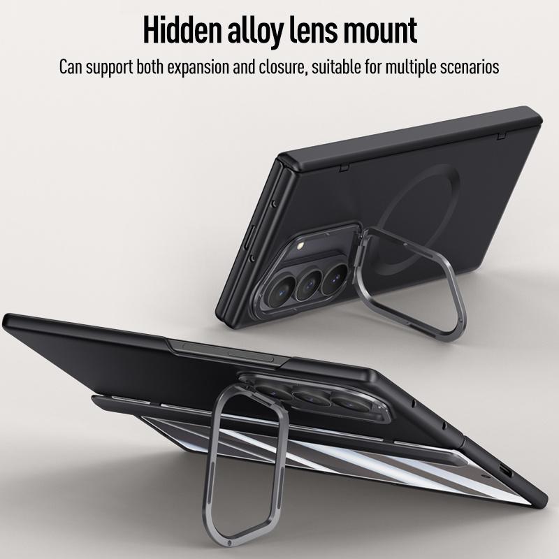 Для Samsung Galaxy Z Fold 7 С защитным стеклом для конфиденциальности Полностью защитный Ультратонкий Чехол для телефона Крышка держателя камеры пружинного шарнира