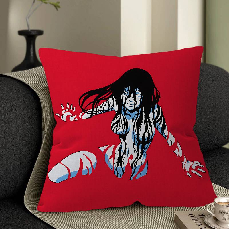 Junji Ito Kawakami Tomie Cushion Cover Polyester Sofa Cushions Decorative Throw Pillows Home Decoration Pillowcover