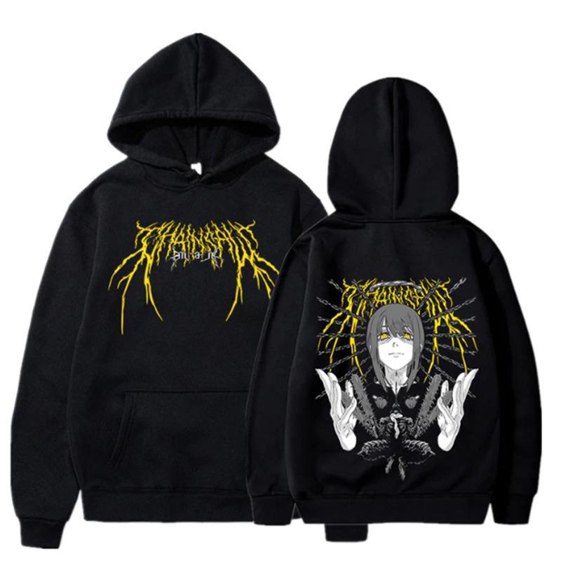 Gothic Chainsaw Man Makima Hoodies Men Fashion Long Sleeve Sweatshirts Women Casual Harajuku Streetwear Pullovers Sudaderas