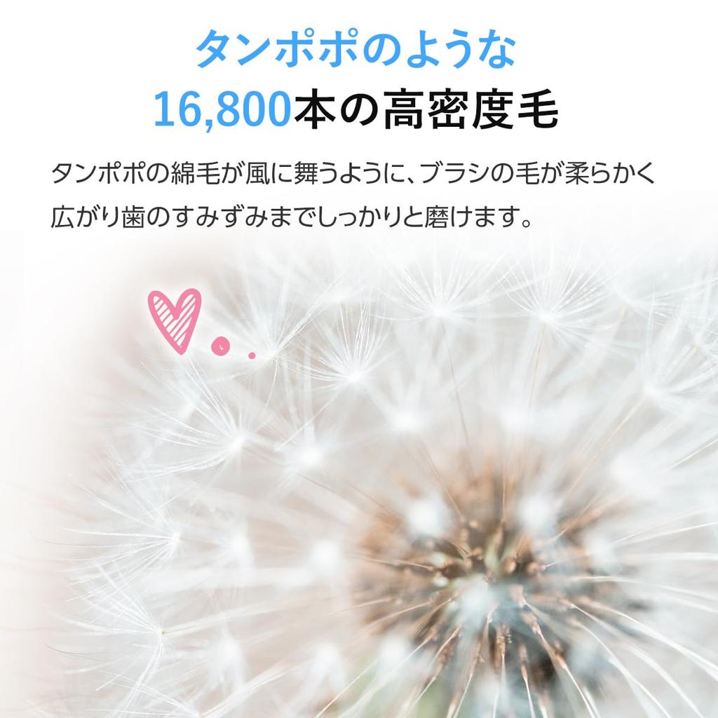 Зубная щетка Dandelion Seed Звуковая электрическая зубная щетка 360 градусов 3 сменные щетки Ультратонкая Для электрической зубной щетки + Набор, Щетина, Взрослые,