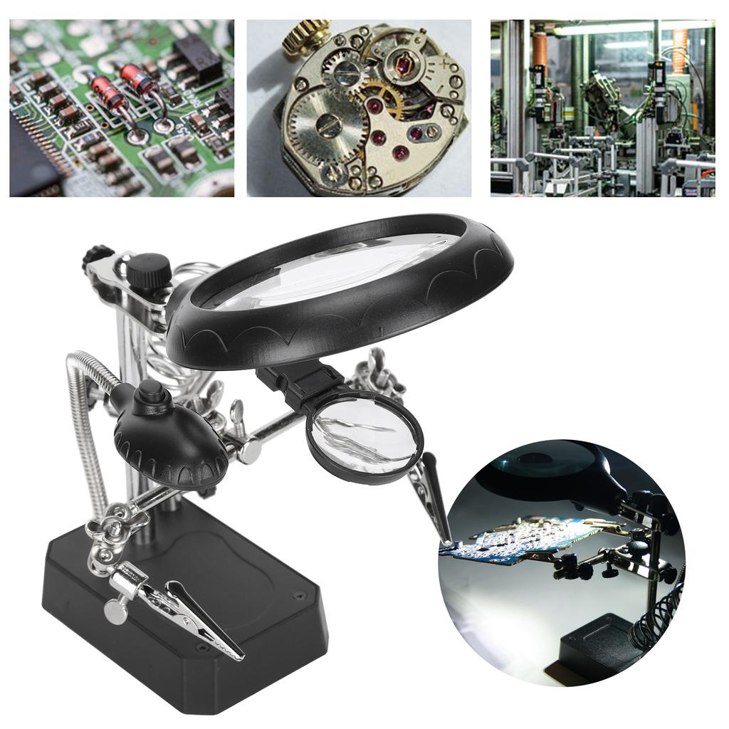 Вспомогательный зажим для лупы, регулируемая настольная подставка, крепежная скоба, держатель лампы, монтажный инструмент