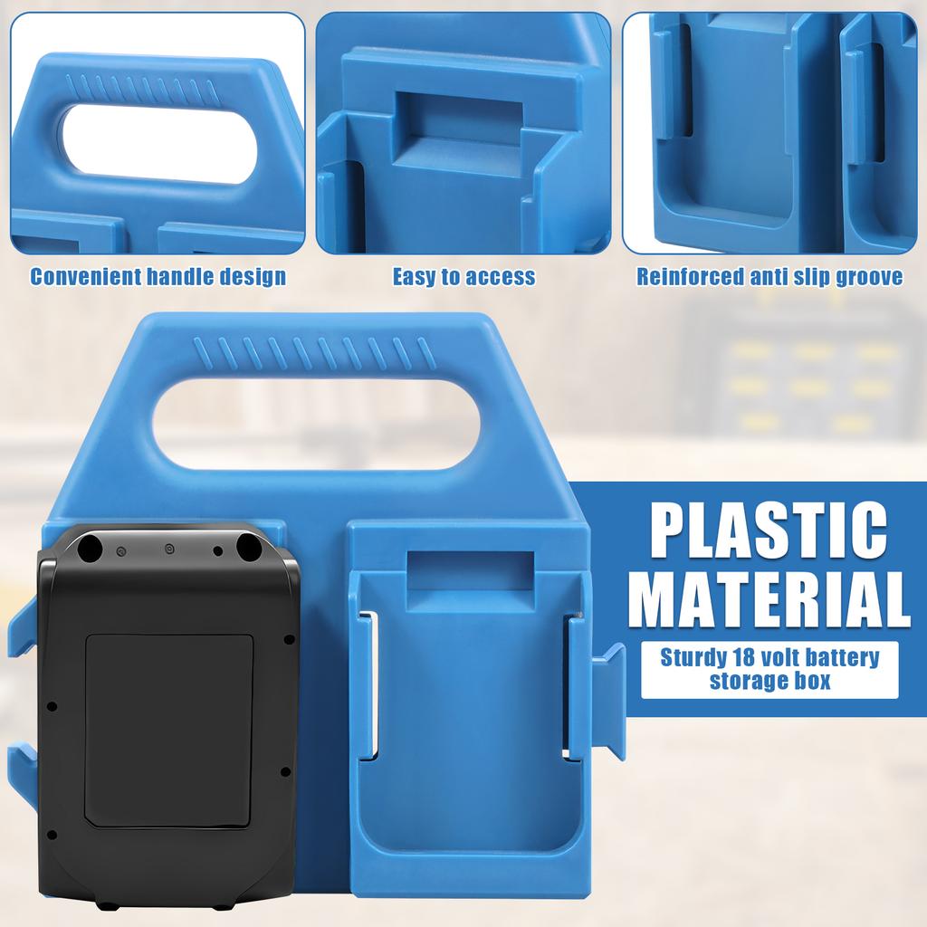 4-слотный держатель для аккумуляторов Makita 18V и 14.4V Портативный и прочный кейс для хранения аккумуляторов Ручка в комплекте для электрика и плотника