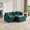 Cloud Sofa LoveSeat (Ottoman is not included), for Living Room and Apartment, Double Layer Seat Cushion, Breathable Chenille Fabric,Green,DE5012GN