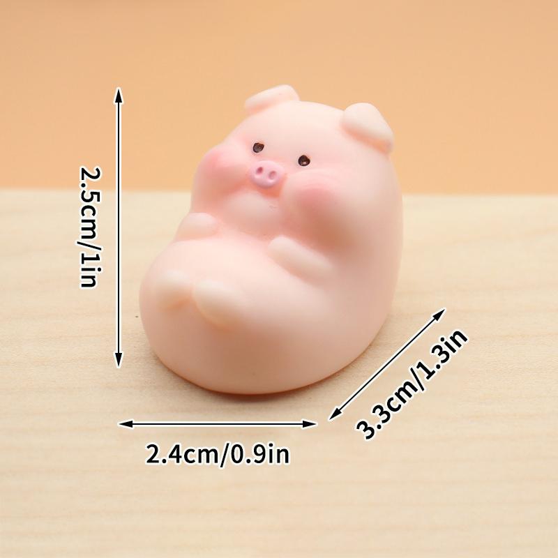 Мини-мультяшные украшения из смолы, микро-пейзажная скульптура, милая утка, поросенок, миниатюрные украшения для приборной панели автомобиля