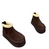 Suede Platform Women Snow Ankle Boots Designer Fur Short Plush Mid Heels Cotton Shoes 2025 Trend Warm Zipper Winter Botas Mujer