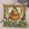 Color Watercolor Pumpkin Pillowcase Super Soft Polyester Decorative Plant Cactus Cushion Cover Suitable for Car Sofa Pillowcase