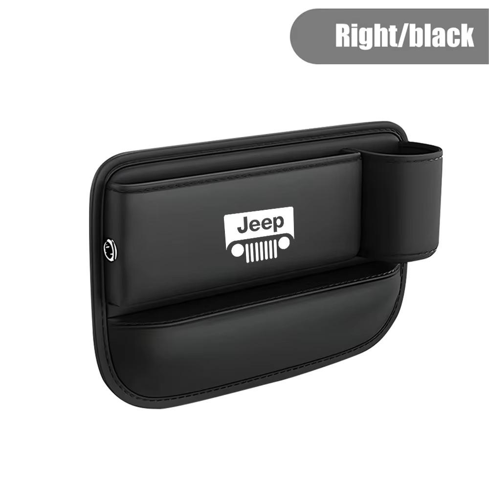Car Seat Crevice Storage Box for Jeep Renegade Wrangler JK Grand Cherokee Compass Patriot Leather Gap Filler Organizer Car Parts ALO1