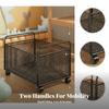 Mobile book trolley, open wire mesh storage trolley with handles, furniture