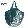 Durable Reusable Storage Sacks Cotton Mesh Grocery Bag, Eco Friendly Foldable String Collapsible Shopping Totes for Travel Lightweight Fruits