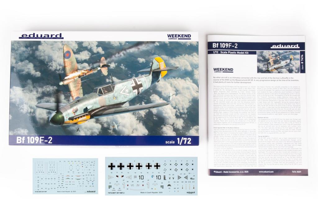 Eduard 1/72 Bf109F-2 Weekend Edition Plastic Model Kit EDU7474 (Airplane)