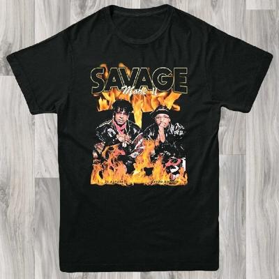 21 Savage Футболка группы S-XL Ретро Винтажный Дизайн Хип-хоп Гангстерский Рэп(2)
