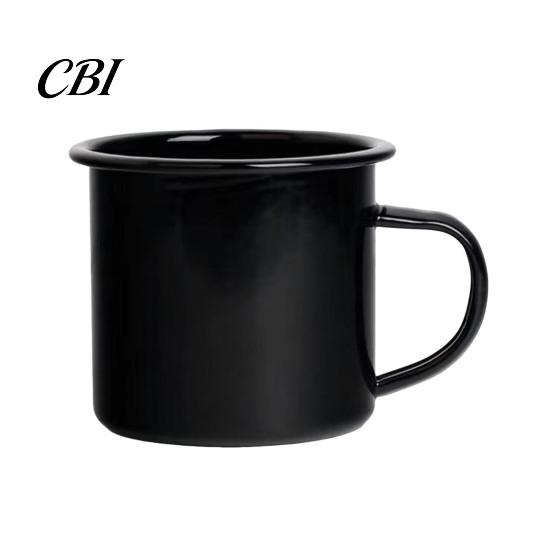Heat Resistant Tea Mug Enamel Coffee with Handle, Retro Style Durable Water Cup, Smooth Lead Free Drinking Vessel Surface Portable for Hot And
