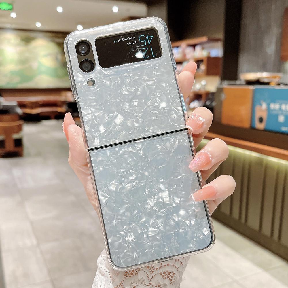 KEYSION Роскошный глянцевый чехол с бриллиантовым узором для Samsung Z Flip 6 5 4 3 5G, противоударный чехол для телефона Galaxy Z Flod 3 4 5 6