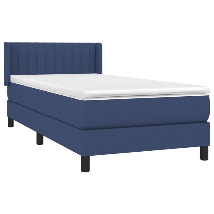 Maison Exclusive - Sommier à lattes de lit avec matelas Bleu 80x200 cm Tissu