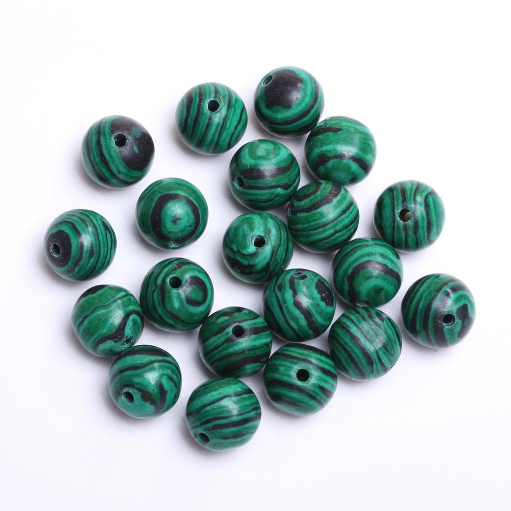 Аксессуары для изготовления ювелирных изделий DIY бусины 40-20 шт. Очаровательные зеленые ожерелья из малахита 4/6/8/10 мм свободные бусины Павлин драгоценный камень круглый натуральный камень
