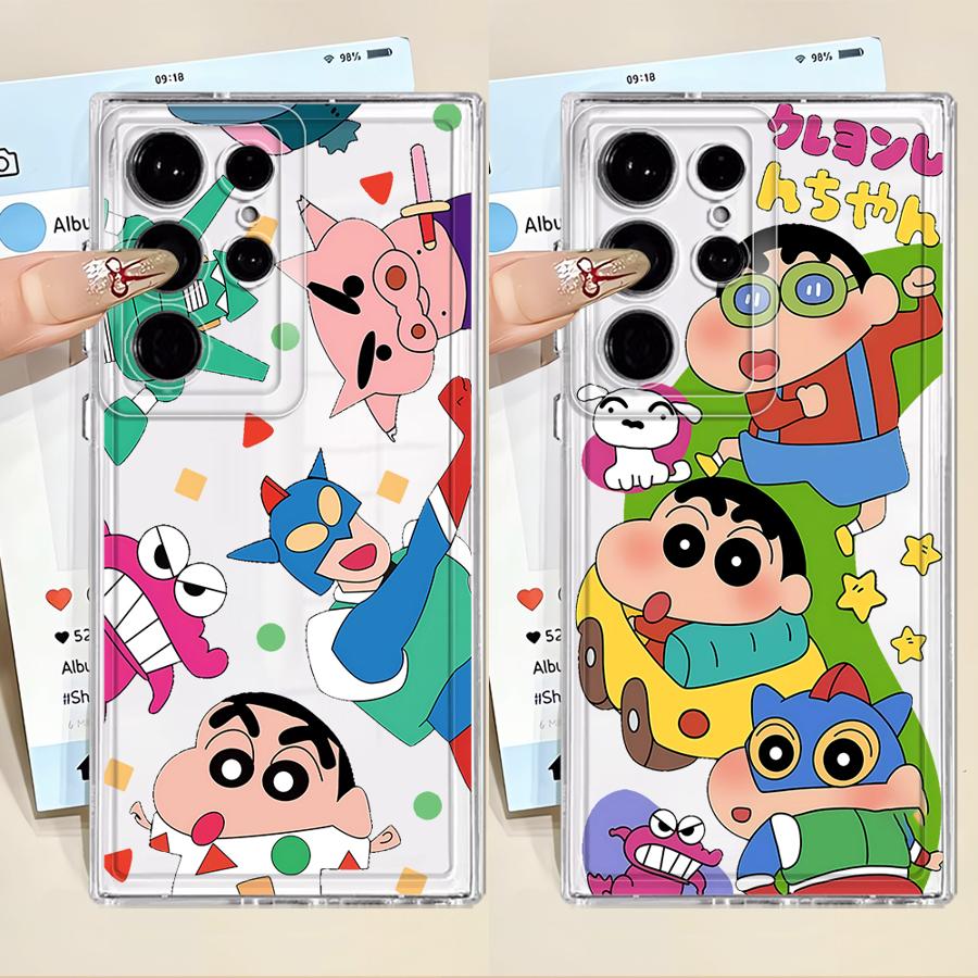 Cute Crayons Shinchan Phone Cover Case for Samsung Galaxy S22 FE S20 Plus S23 Ultra S26 S21 Note 20 Ultra 10 S24 S25 Edge