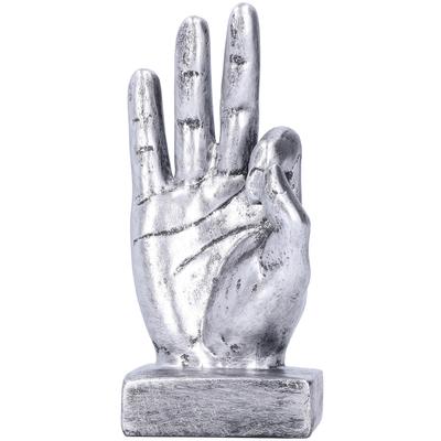 Смола Статуэтка Пальца Жест ОК Скульптура Настольные Украшения Дом Ретро ДекорСеребро