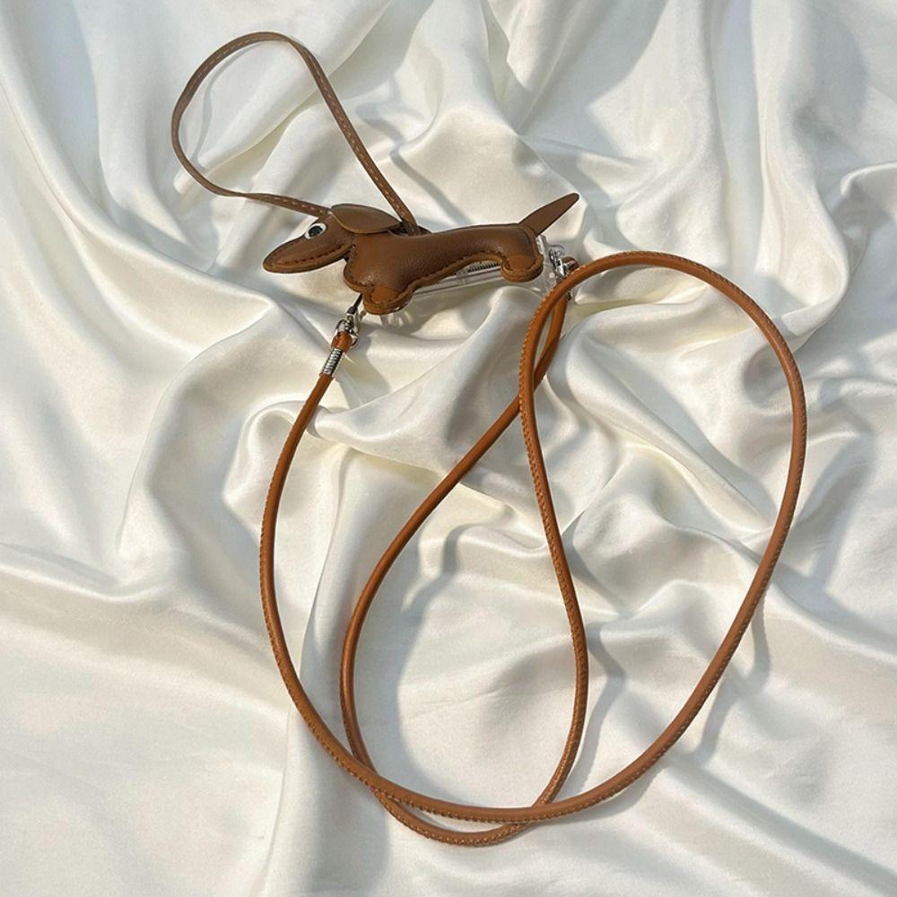 Cute Puppy Back Clip Phone Lanyard PU Leather Phone Crossbody Strap  Girl Gifts