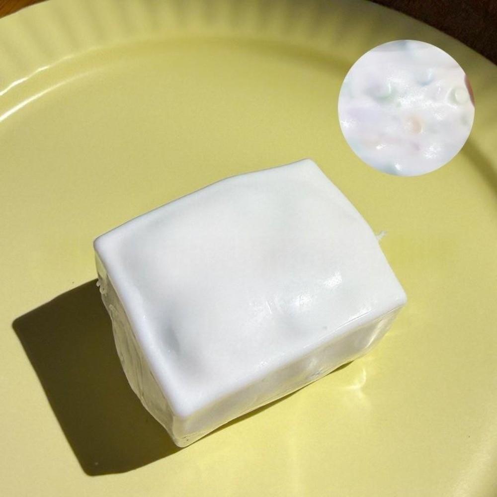 Crackling Tofu-Shaped Squeeze Toy Sound Effects Handmade Ball Realistic Food Pinch  for Kids Adults