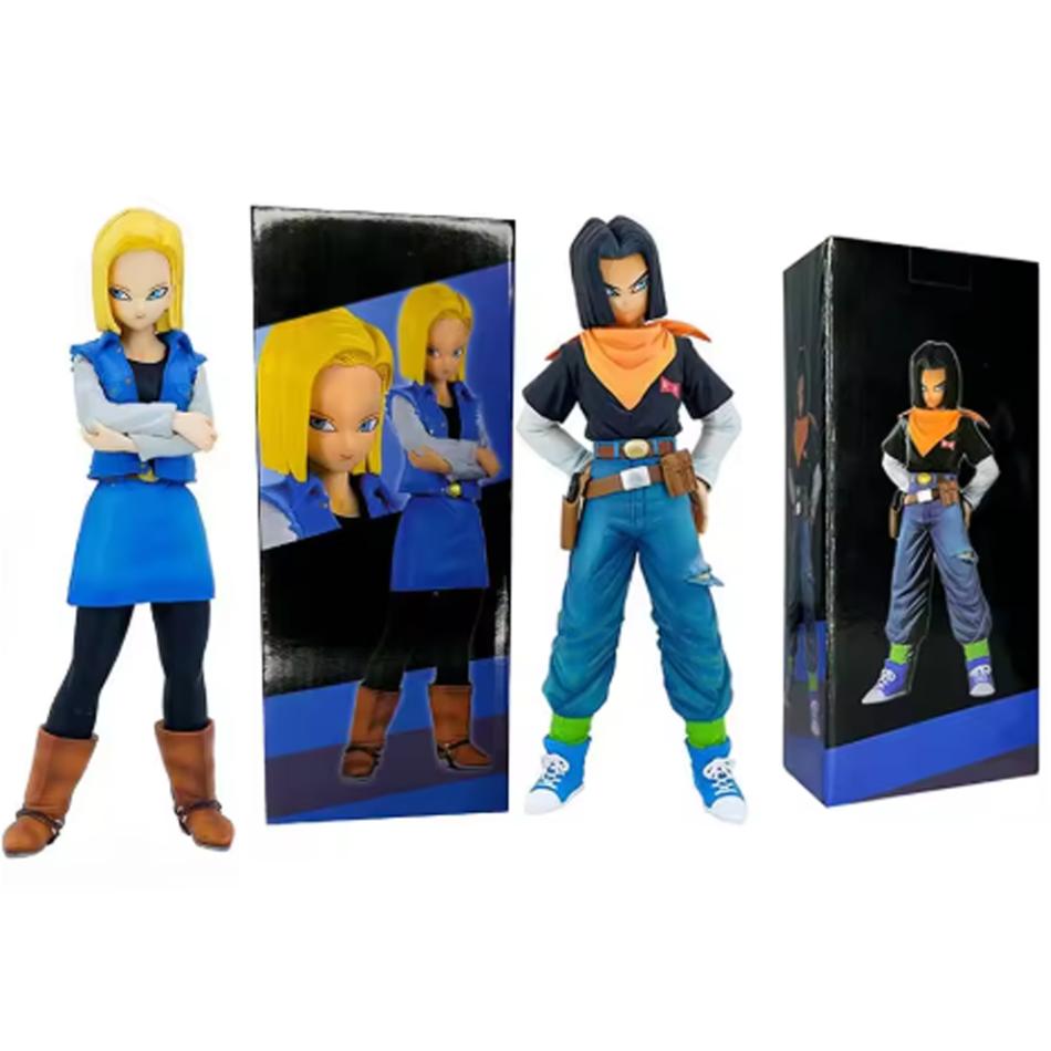 New 23.5CM Anime Android 17 18 Figure Android 18 PVC Action Figures Collection Model Toys for Children Christmas Gift
