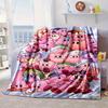 Pink pika Pattern Blanket Flannel Blanket for bed, sofa, Camping, Hiking, Picnic Essentials, gift for family Fan gifts