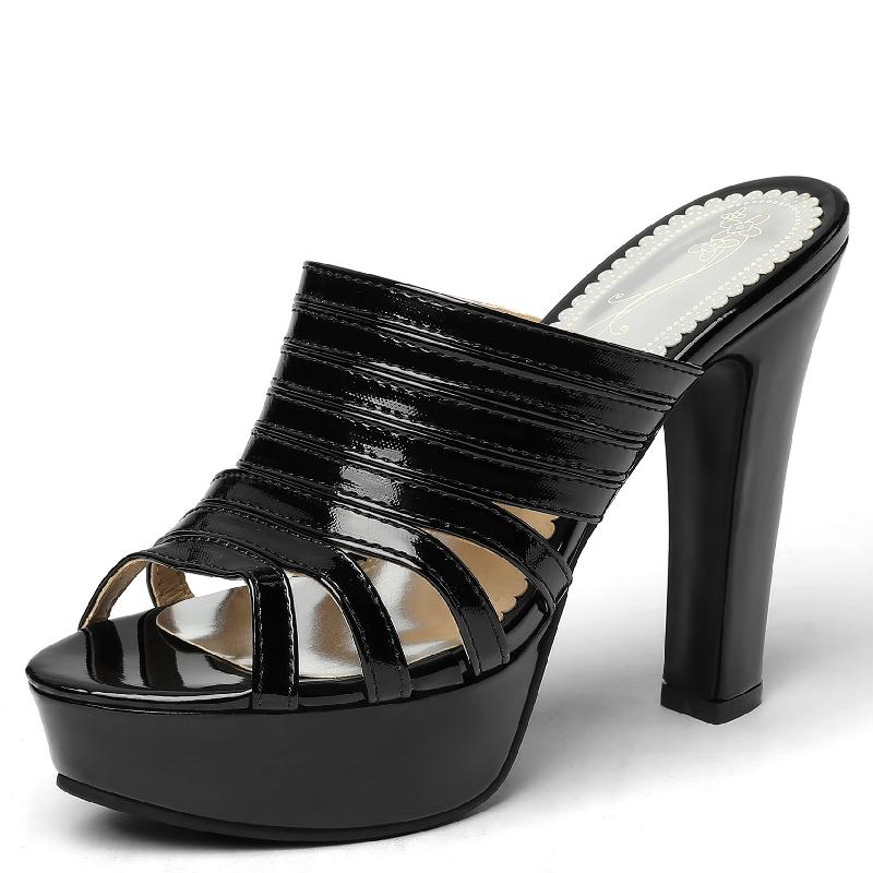 Модные женские тапочки, летняя обувь 2024 года, босоножки на высоком каблуке, роскошные мюли на платформе, женские черные, белые, красные, туфли для вечеринок, большой размер 44 50