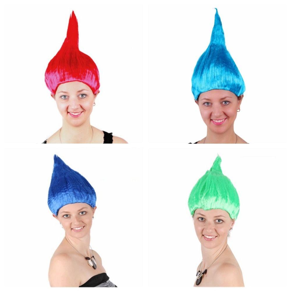 Synthetic Troll Wig Flame Cosplay Party Wig Carnival Halloween Colored Wig Women