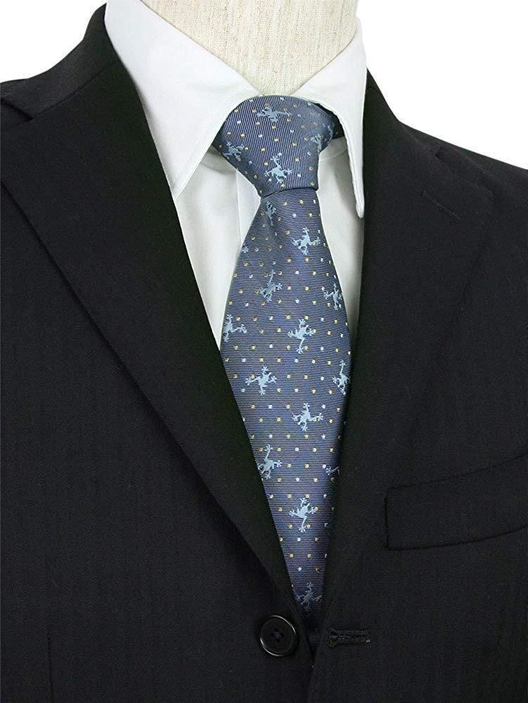 COLORATA Tree Frog Tie X Blue Dots Silk Jacquard Animal Frog Polka Gift Present Red-eyed (145 8.5cm / / / 100% / Weave) Dots/Animal