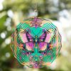 10 Inch Metal Butterfly Wind Spinner Dual Direction Rotation with Hook No Battery Needed Perfect for Garden Yard Decoration Gift for Family Friends