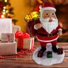 Lighted Santa Claus Figurines Resin Santa Sculpture with Gift Bag On Back Solar Powered
