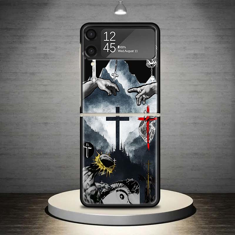 Son Of God Jesus Cross Holy Light Phone Case For Samsung Galaxy Z Flip 7 6 5 4 3 5G Shockproof Cover Z Flip7 Flip6 ZFlip5 Flip3