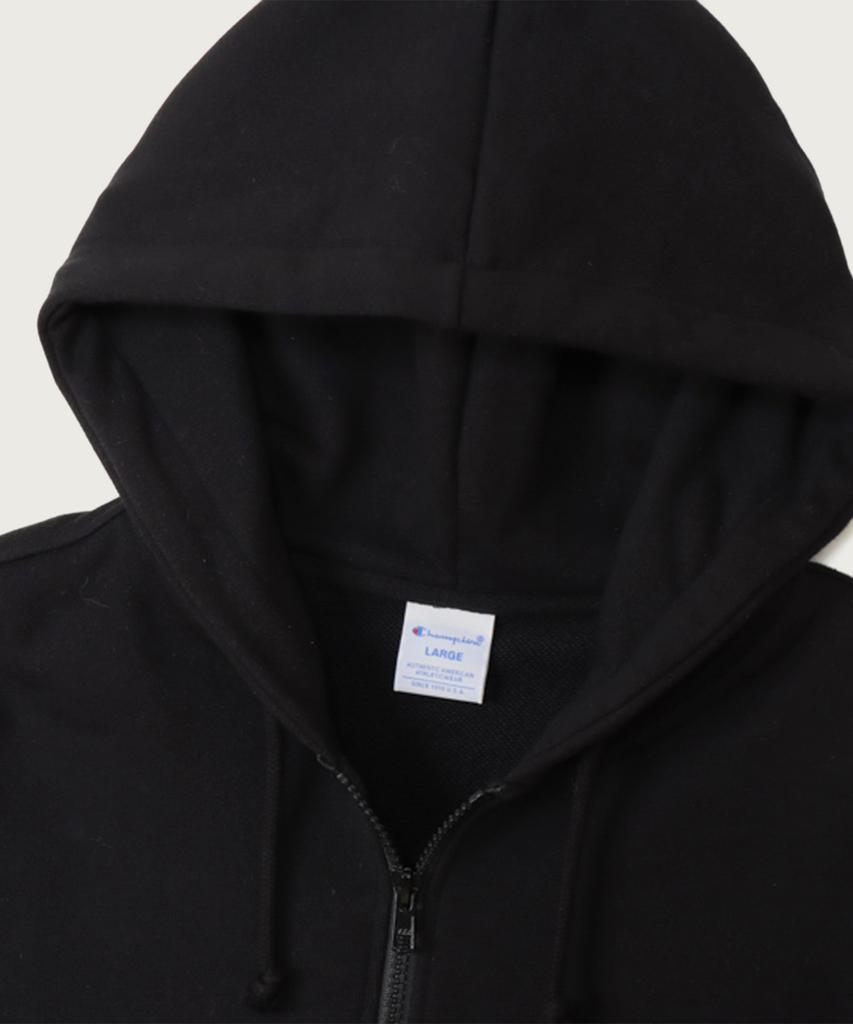 Champion Базовая толстовка с молнией и логотипом C, стандартный крой, цвет 'Off Black'
