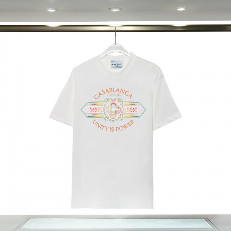 Casablanca Print T-Shirt Mens Short Sleeve Loose Fit Cotton Tee Casual Wear