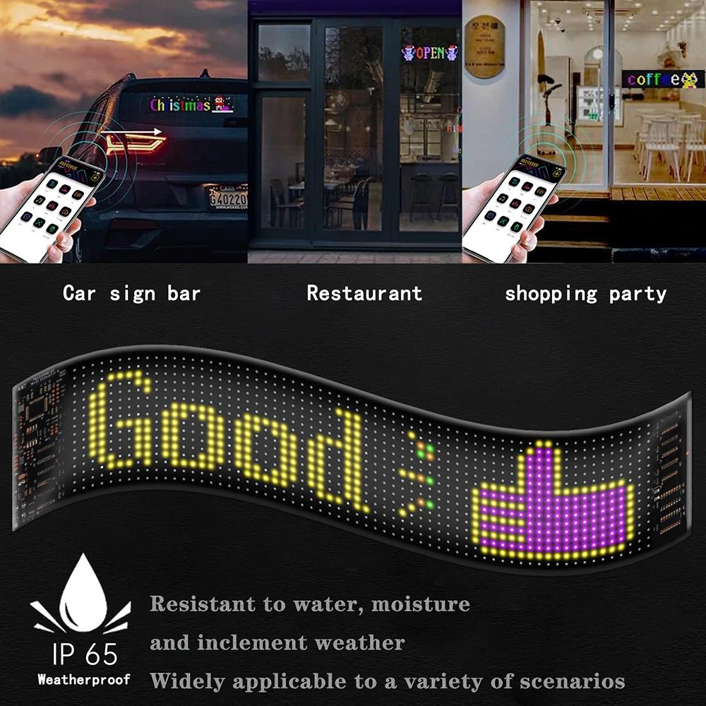 Гибкий светодиодный дисплей, ночник, светодиодная вывеска для автомобиля, программируемое приложение BT для автомобильного магазина, бара, светодиодная матричная пиксельная панель