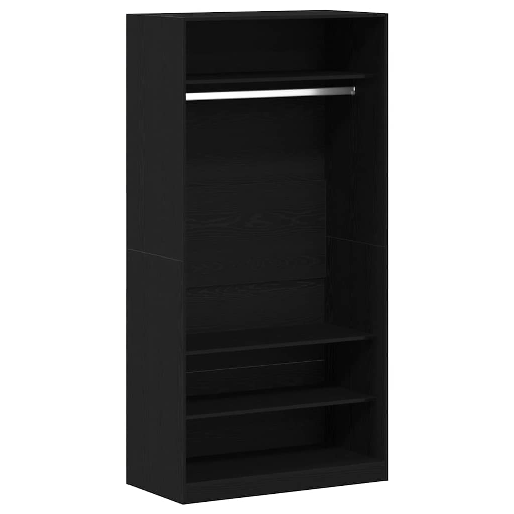 Wardrobe with Shelf Black Oak Effect 100 x 50 x 200 cm