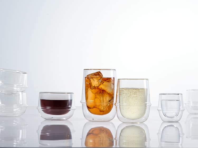 KINTO KRONOS Ice Tea Microwave and Dishwasher 23106 Double-Walled Glass, 350ml, Heat-Resistant, Safe, Gift,