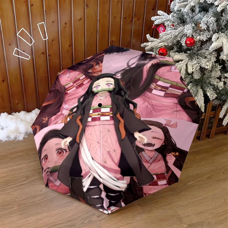 Japanese-style cartoon Demon Slayer Kamado Tanjiro & Kamado Nezuko umbrella including home travel and outdoor activities Multi functional umbrella 31