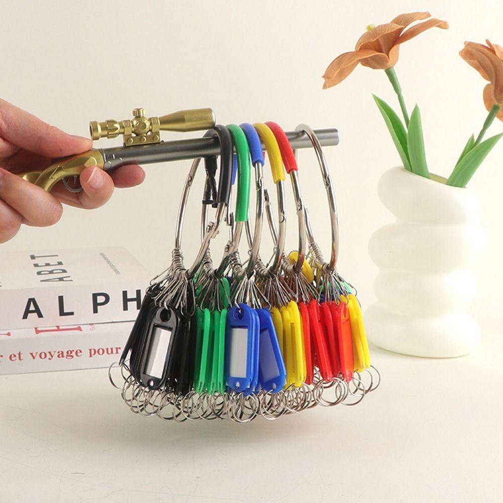 Plastic Key Tags Transparent Window Key Chains New Key Storage Ring  Key Classification