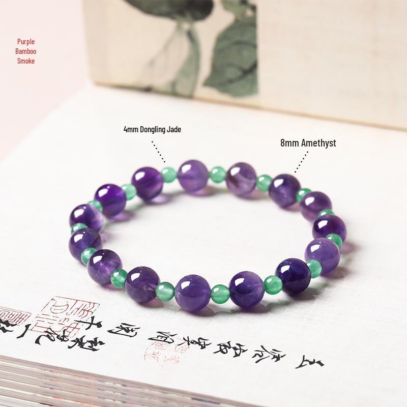 Amethyst & White Crystal Beaded Bracelet for Girls - Sweet Summer Fairy Jewelry