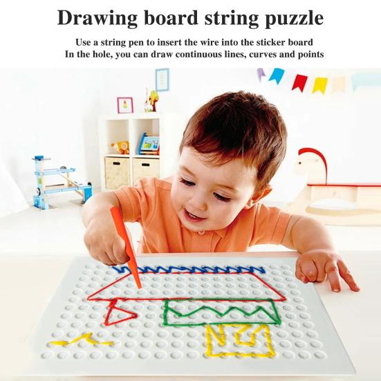 1 комплект детской обучающей доски для продевания ниток, тренировка мелкой моторики, фокусировки, шаблон