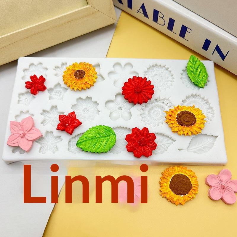 Versatile Silicone Mold for Fondant Chocolate Rose Leaf Sunflower Design Nonstick Cake Baking Tool for Kitchen and Party Use