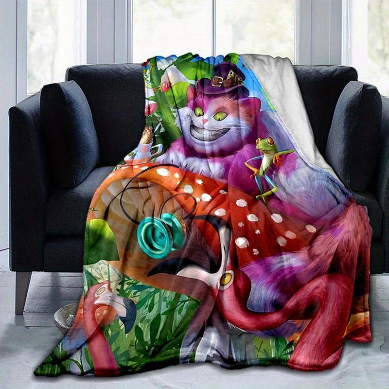 1pc, Wonderland Adventure Blanket, Perfect for All Seasons, Home Decor, Soft Flannel Throw Blanket, Versatile & Cozy for Bedroom, Living Room, Travel,
