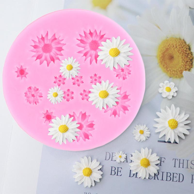 Дейзи дикая хризантема цветок силиконовая форма DIY формы для выпечки кексов Дейзи форма для помадки инструменты для украшения торта шоколадные конфеты форма из смолы