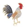 Модная брошь из сплава в виде петуха со сверкающими кристаллами, привлекательные украшения с животными для мужчин и женщин, идеально подходящие для любого мероприятия