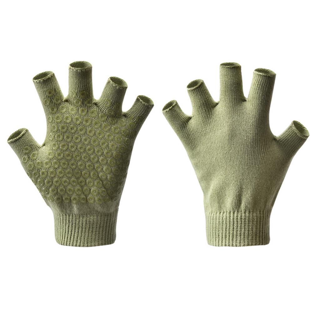 1 Pair Women Warm Half Finger Glove Non-slip Yoga Gloves Sport Outdoor Cycling Fishing Workout Mittens