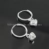 Sterling Silver Heart Hoop Earrings: Handmade Heart Hoops (14 MM)
