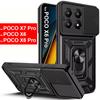 Shockproof Capa For POCO X7 Pro / X6 Pro 5G Case Armor Slide Camera Lens Protection Cover for Xiaomi POCO X6 5G Ring Stand Funda
