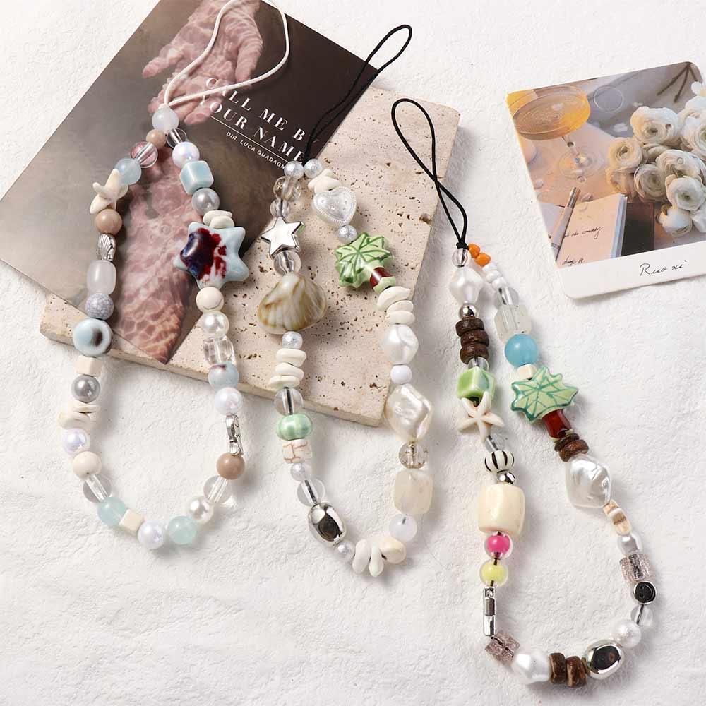 Акриловая цепочка для телефона с кокосовыми бусинами, кокосовая пальма, шнурок для смартфона, кулон-украшение