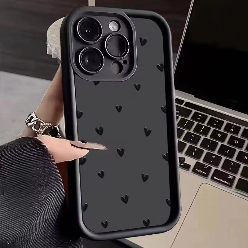 Чехол для телефона iPhone 16 15 13 14 12 11 Pro Max 7 8 15 16 Plus XR X XS Max SE2022 С принтом 'Любовное сердце' Матовый Мягкий Ударопрочный Чехол