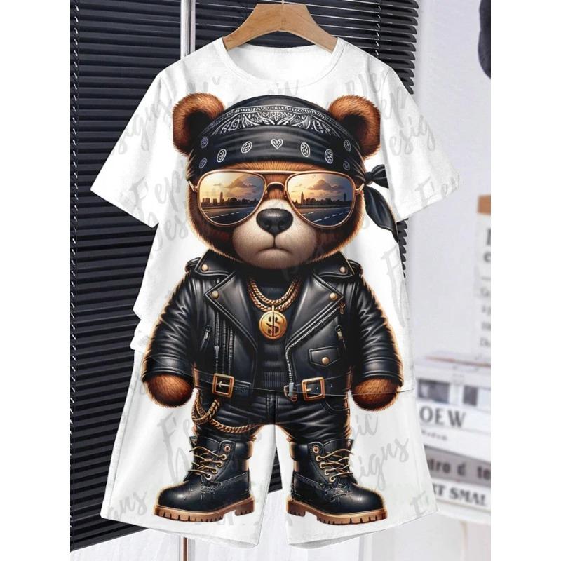 Направленный хит продаж, летний костюм для мальчиков с принтом динозавра и звезд, шорты с короткими рукавами, абстрактный стиль